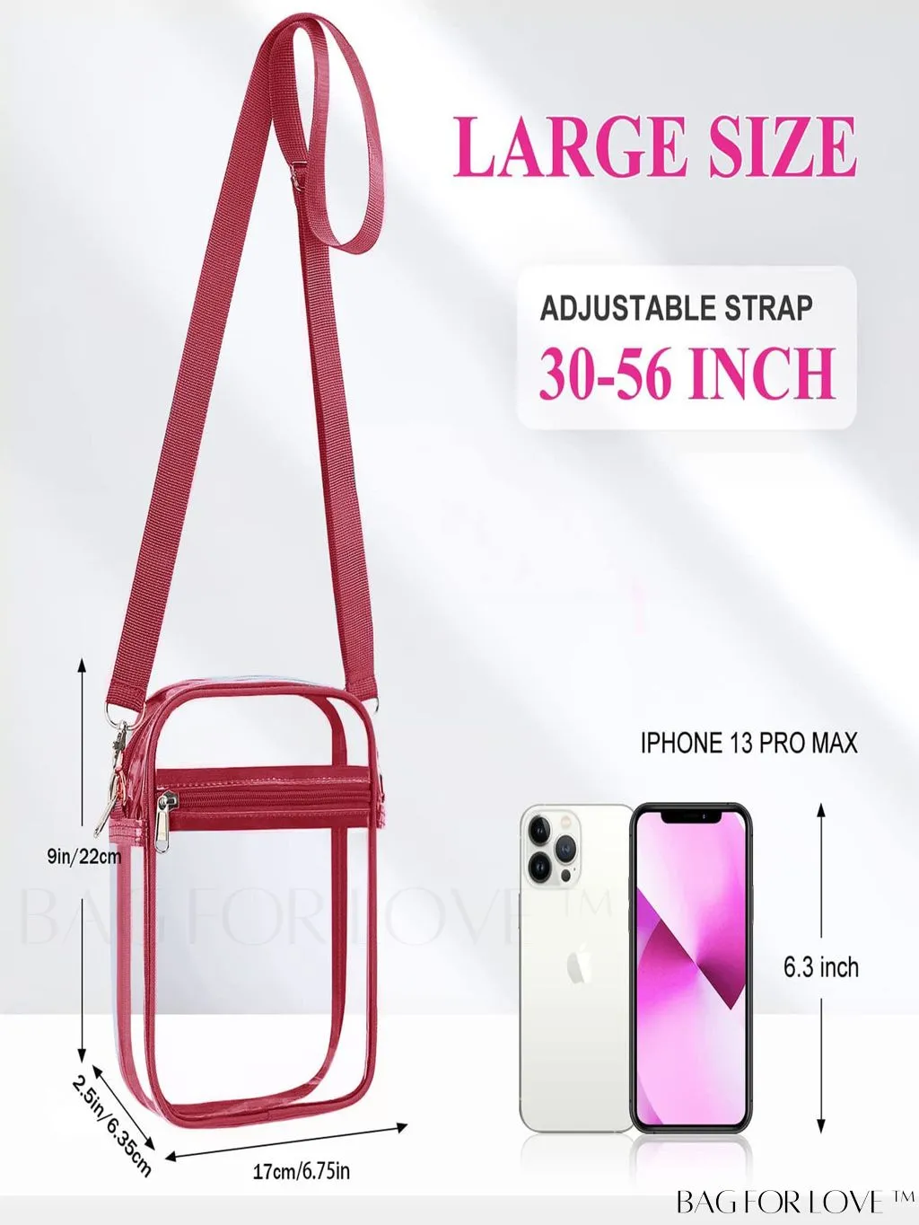 BagForLove - PVC Clear Crossbody Beach Bag: Transparent, Shoulder Carry, & Stylish Storage Solution