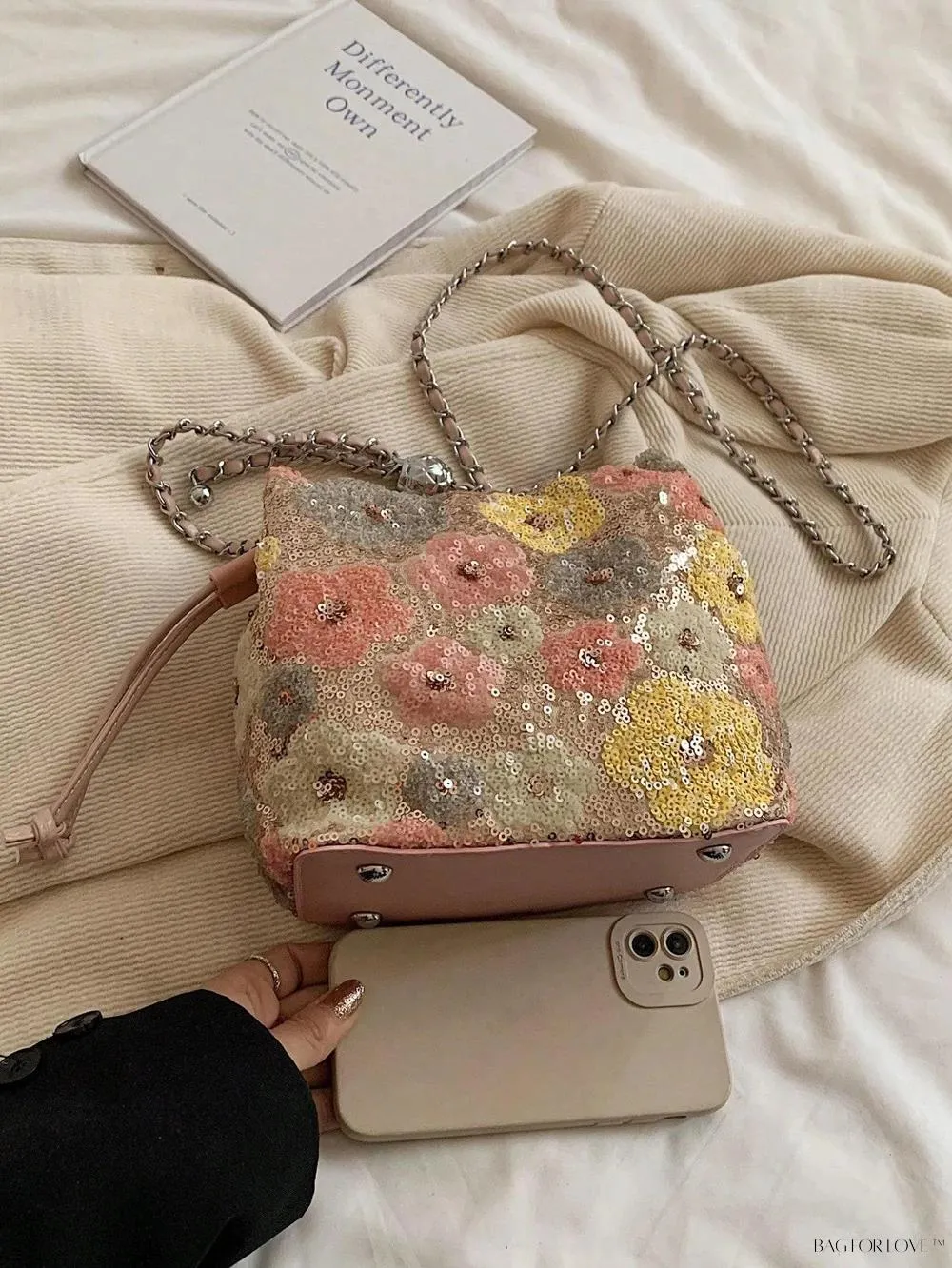 BagForLove - Shining Fashionable Shoulder Bag with Chain Strap for Daily Use by Women