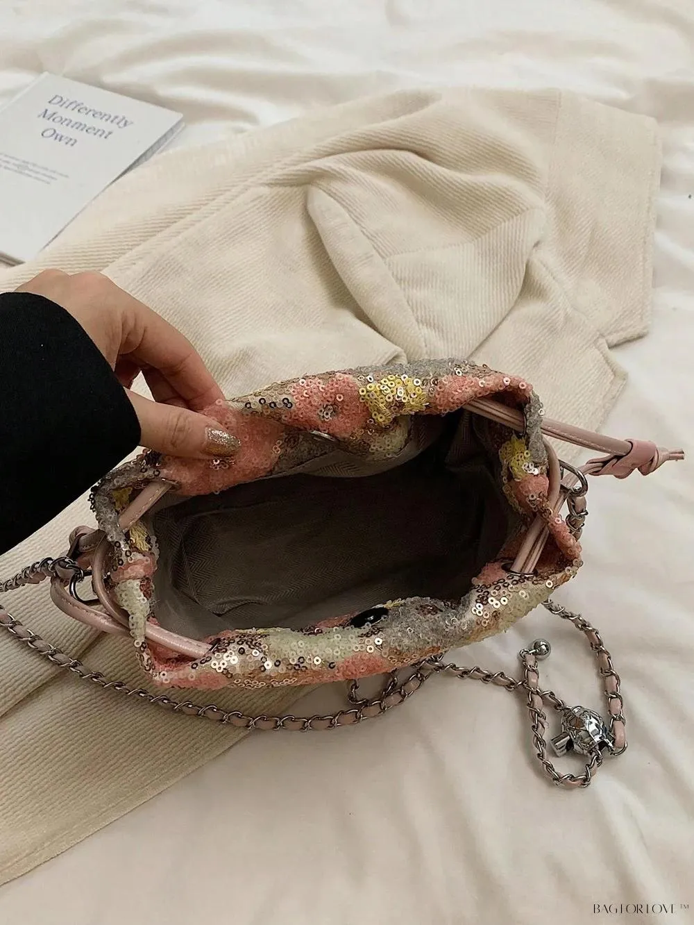 BagForLove - Shining Fashionable Shoulder Bag with Chain Strap for Daily Use by Women