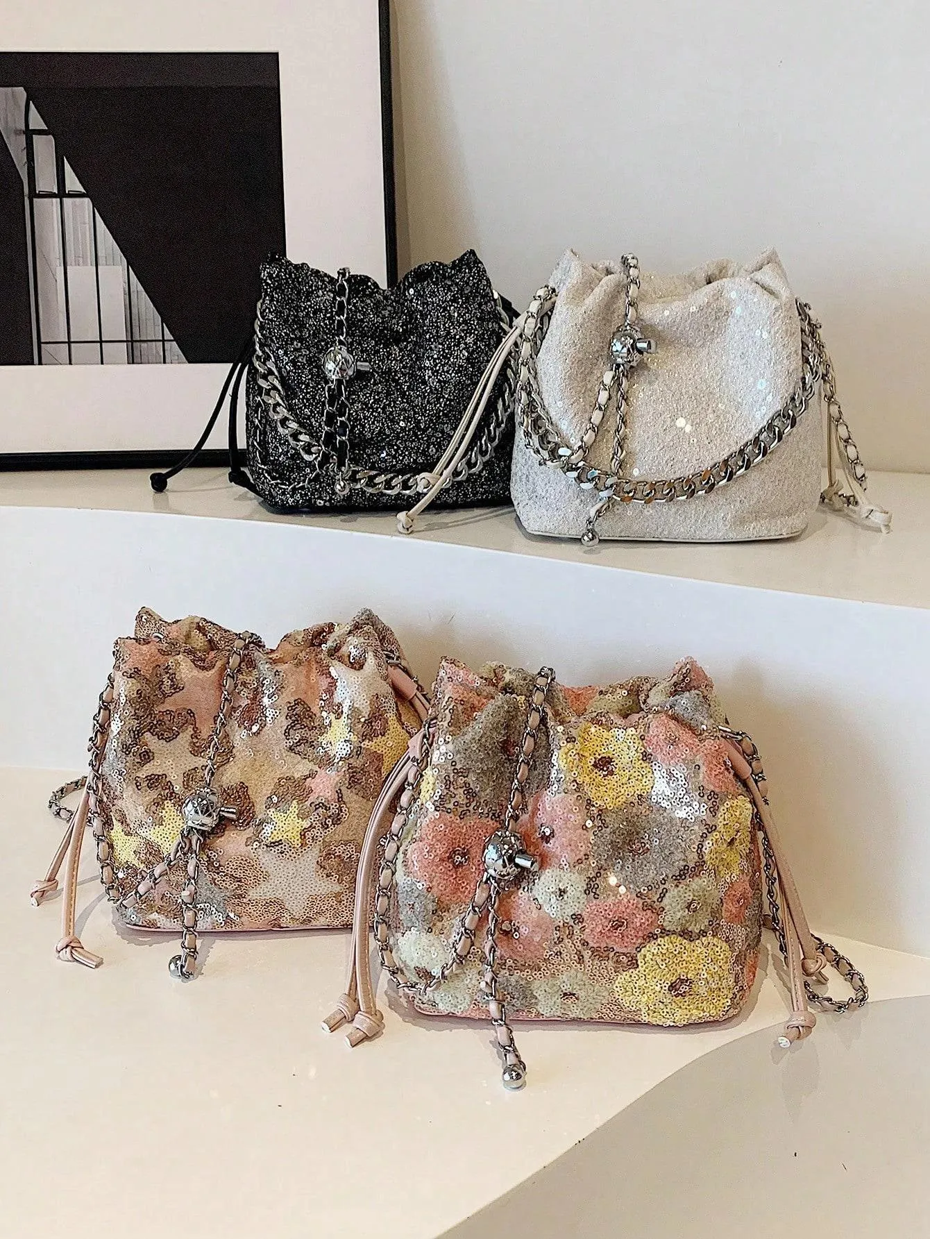 BagForLove - Shining Fashionable Shoulder Bag with Chain Strap for Daily Use by Women