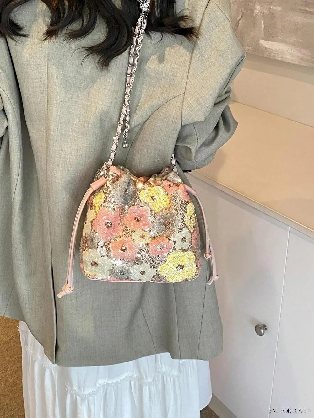 BagForLove - Shining Fashionable Shoulder Bag with Chain Strap for Daily Use by Women