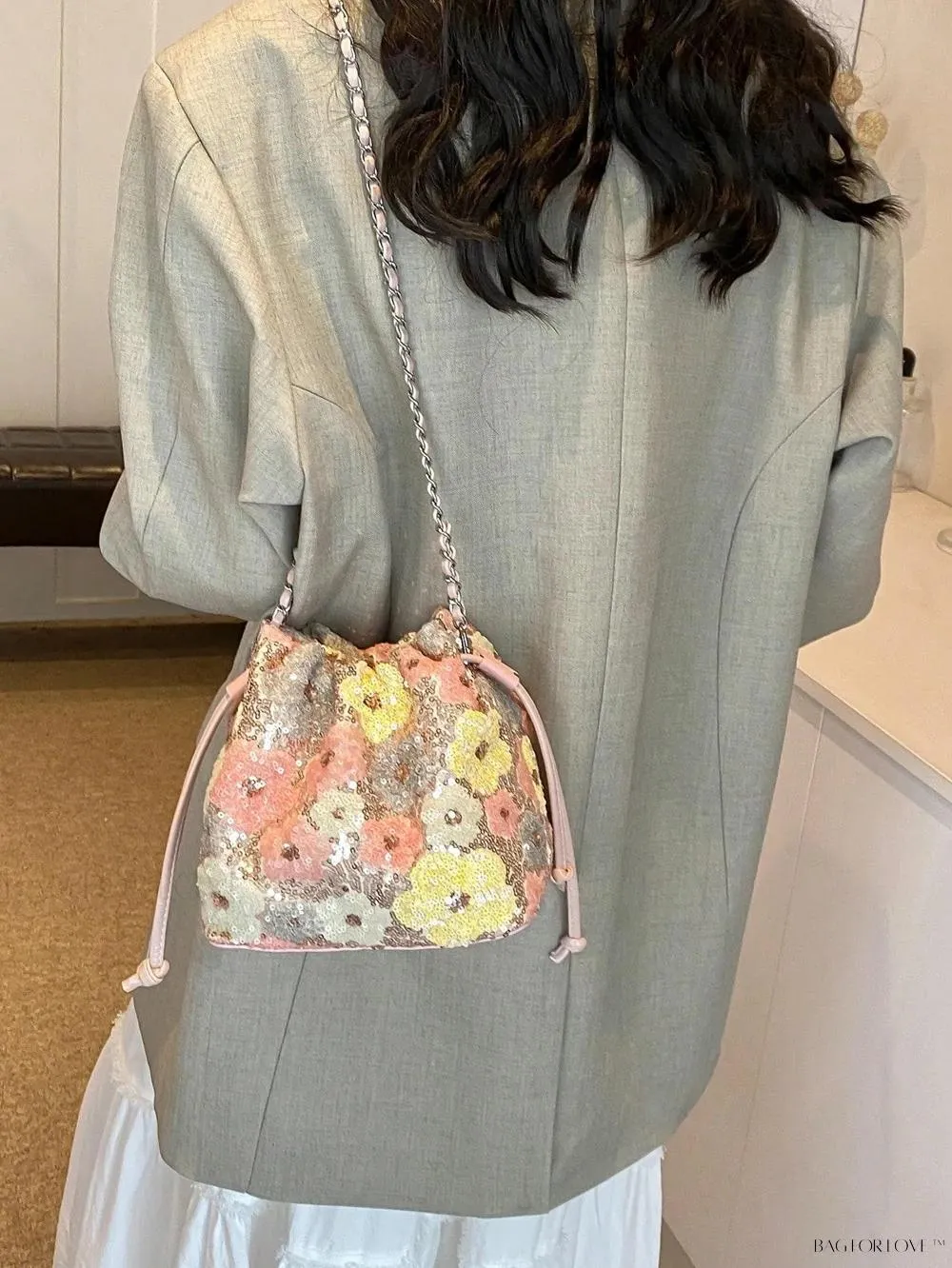 BagForLove - Shining Fashionable Shoulder Bag with Chain Strap for Daily Use by Women