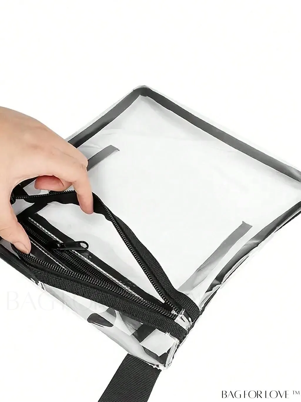 BagForLove - Stadium-Approved Clear Crossbody Bag: Fashionable PVC Zipper Shoulder Bag for Events & Festivals