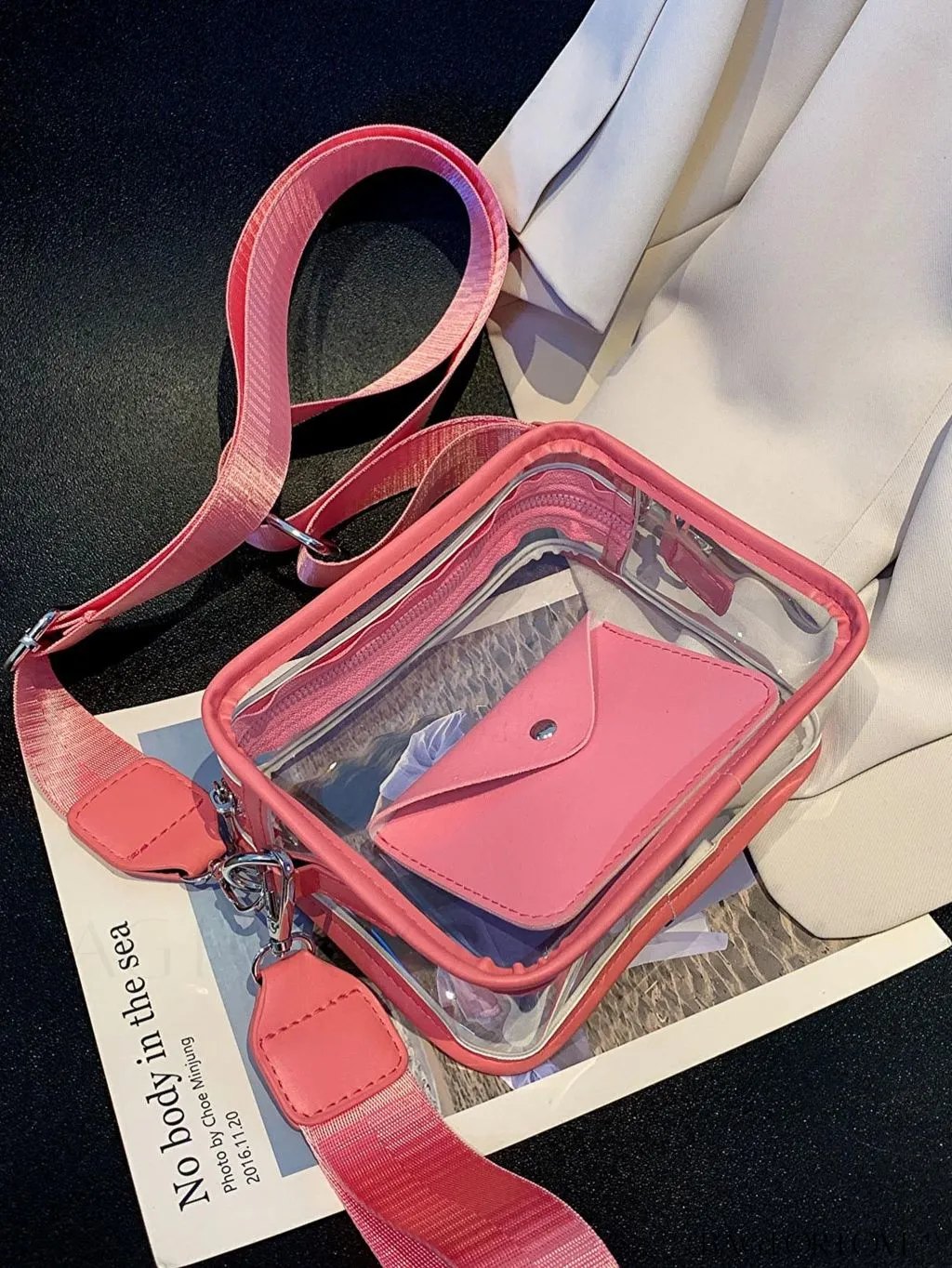 BagForLove - Stadium Approved Mini Clear Crossbody Bag Set: Fashionable Transparent PVC with Coin Purse for Women