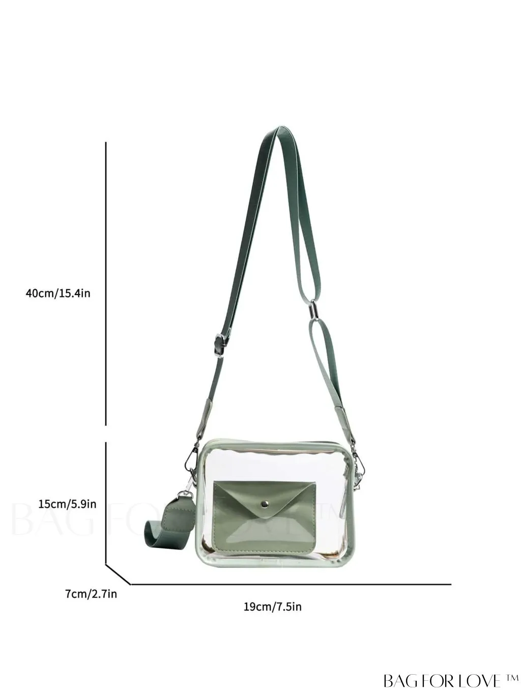 BagForLove - Stadium Approved Mini Clear Crossbody Bag Set: Fashionable Transparent PVC with Coin Purse for Women