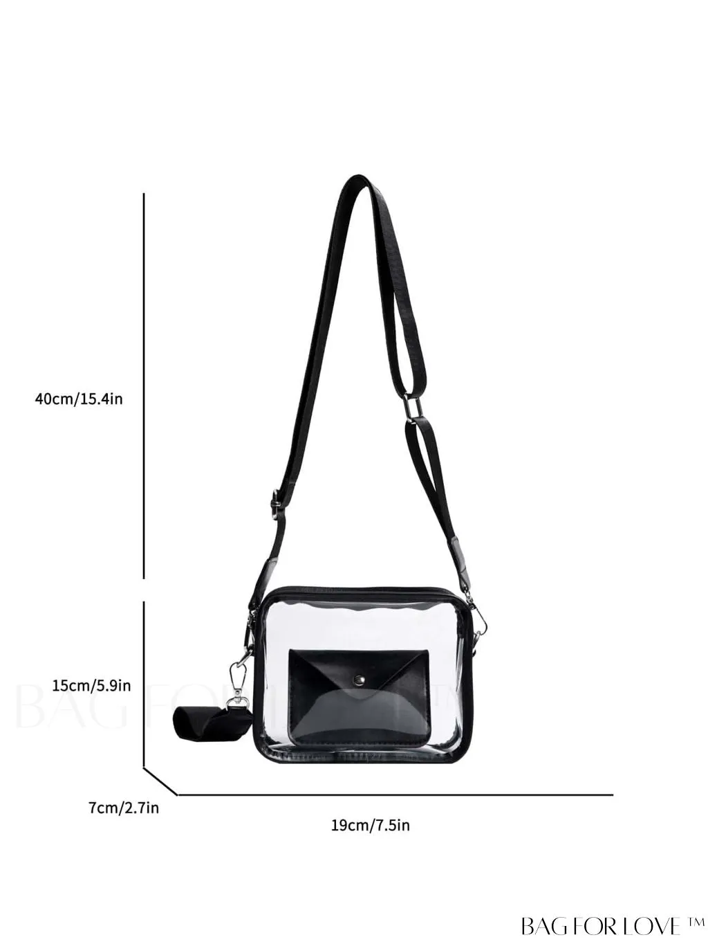 BagForLove - Stadium Approved Mini Clear Crossbody Bag Set: Fashionable Transparent PVC with Coin Purse for Women