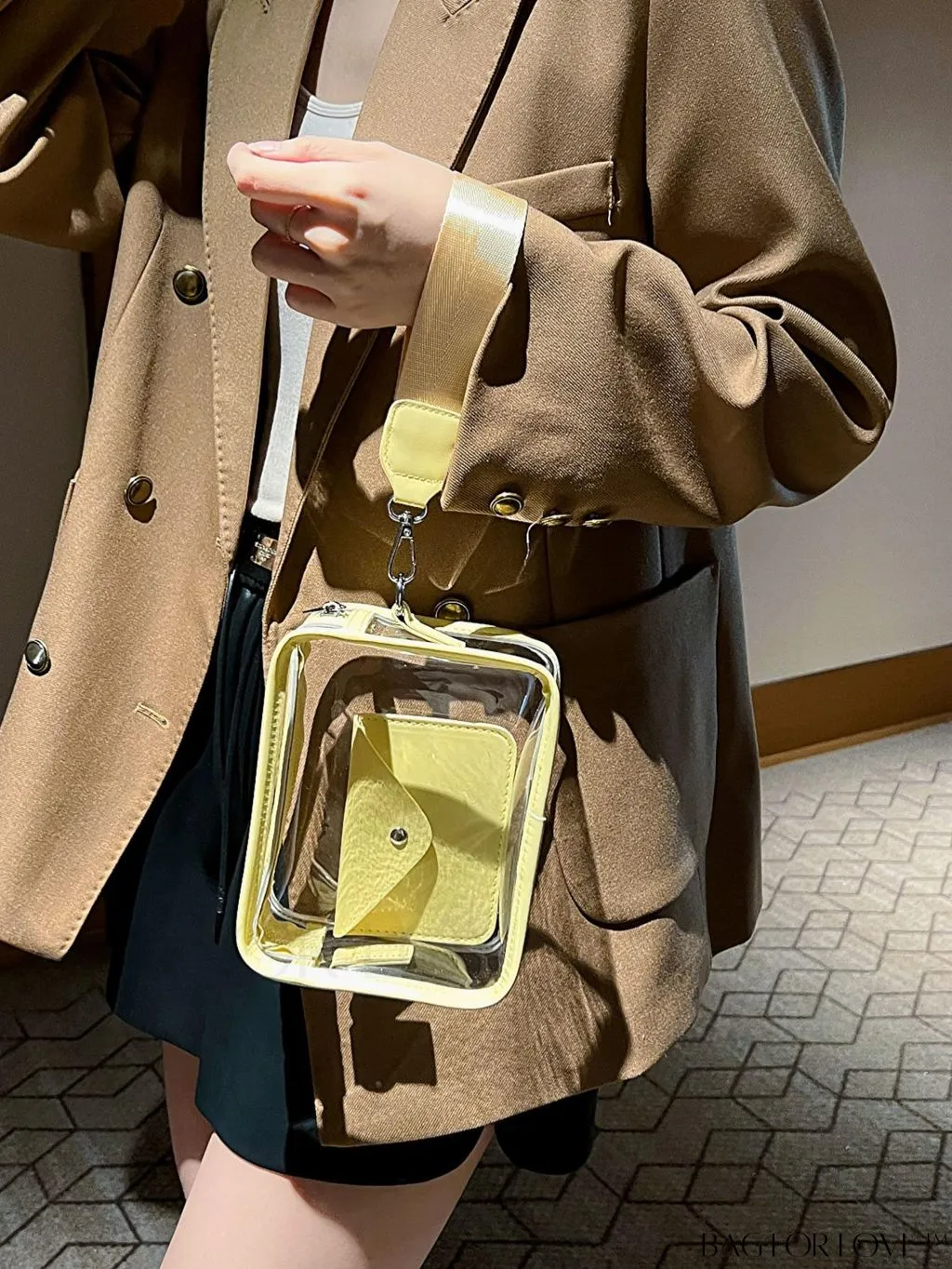 BagForLove - Stadium Approved Mini Clear Crossbody Bag Set: Fashionable Transparent PVC with Coin Purse for Women