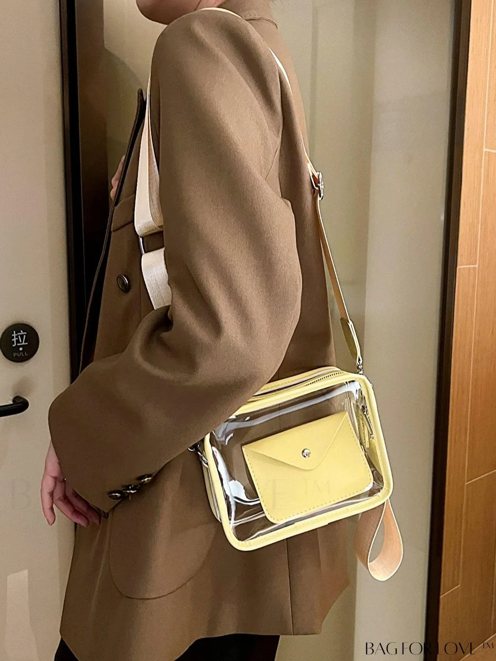 BagForLove - Stadium Approved Mini Clear Crossbody Bag Set: Fashionable Transparent PVC with Coin Purse for Women