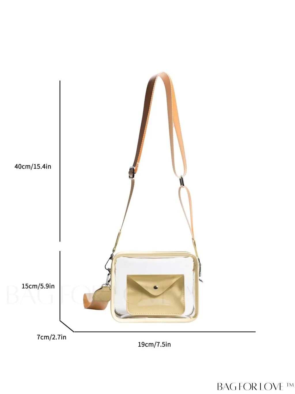 BagForLove - Stadium Approved Mini Clear Crossbody Bag Set: Fashionable Transparent PVC with Coin Purse for Women