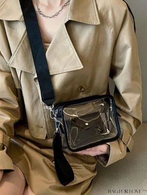 BagForLove - Stadium Approved Mini Clear Crossbody Bag Set: Fashionable Transparent PVC with Coin Purse for Women