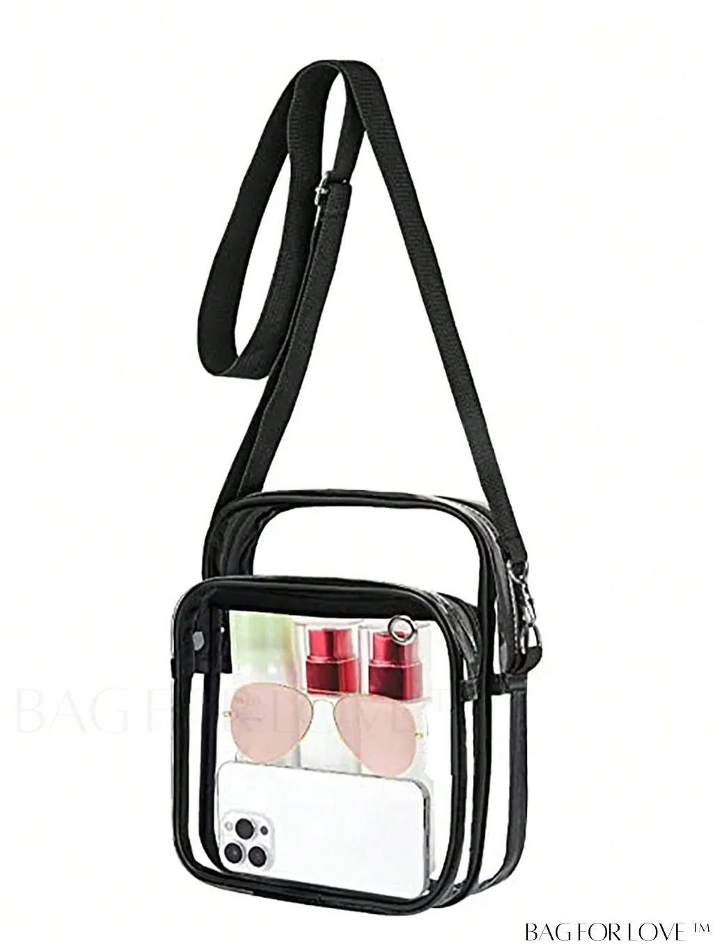 BagForLove - Stadium-Approved Transparent Crossbody Bag: Clear Messenger Tote for Work, Sports, and Events