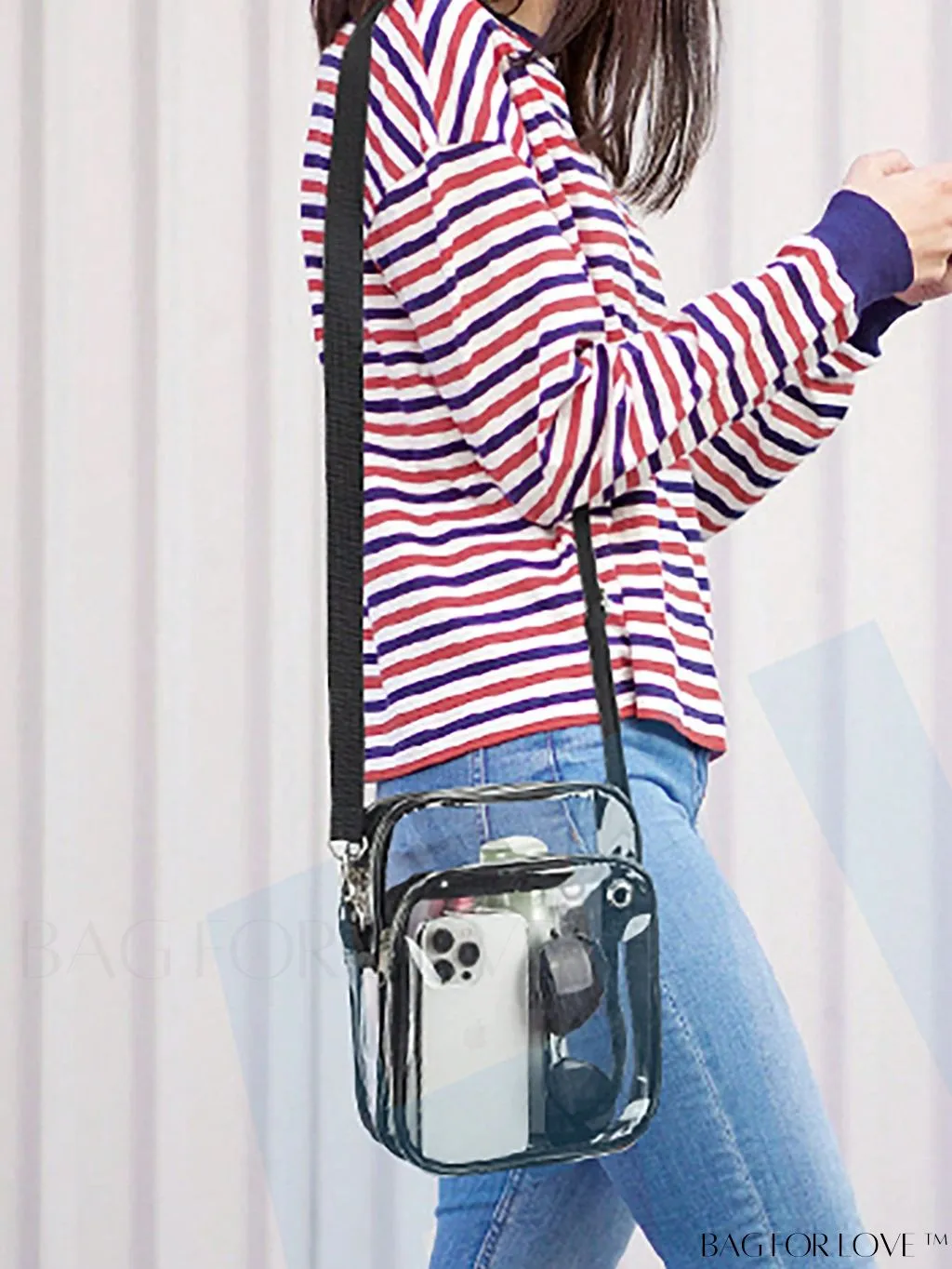 BagForLove - Stadium-Approved Transparent Crossbody Bag: Clear Messenger Tote for Work, Sports, and Events