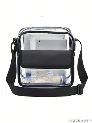 BagForLove - Stadium-Approved Transparent Crossbody Bag: Clear Messenger Tote for Work, Sports, and Events