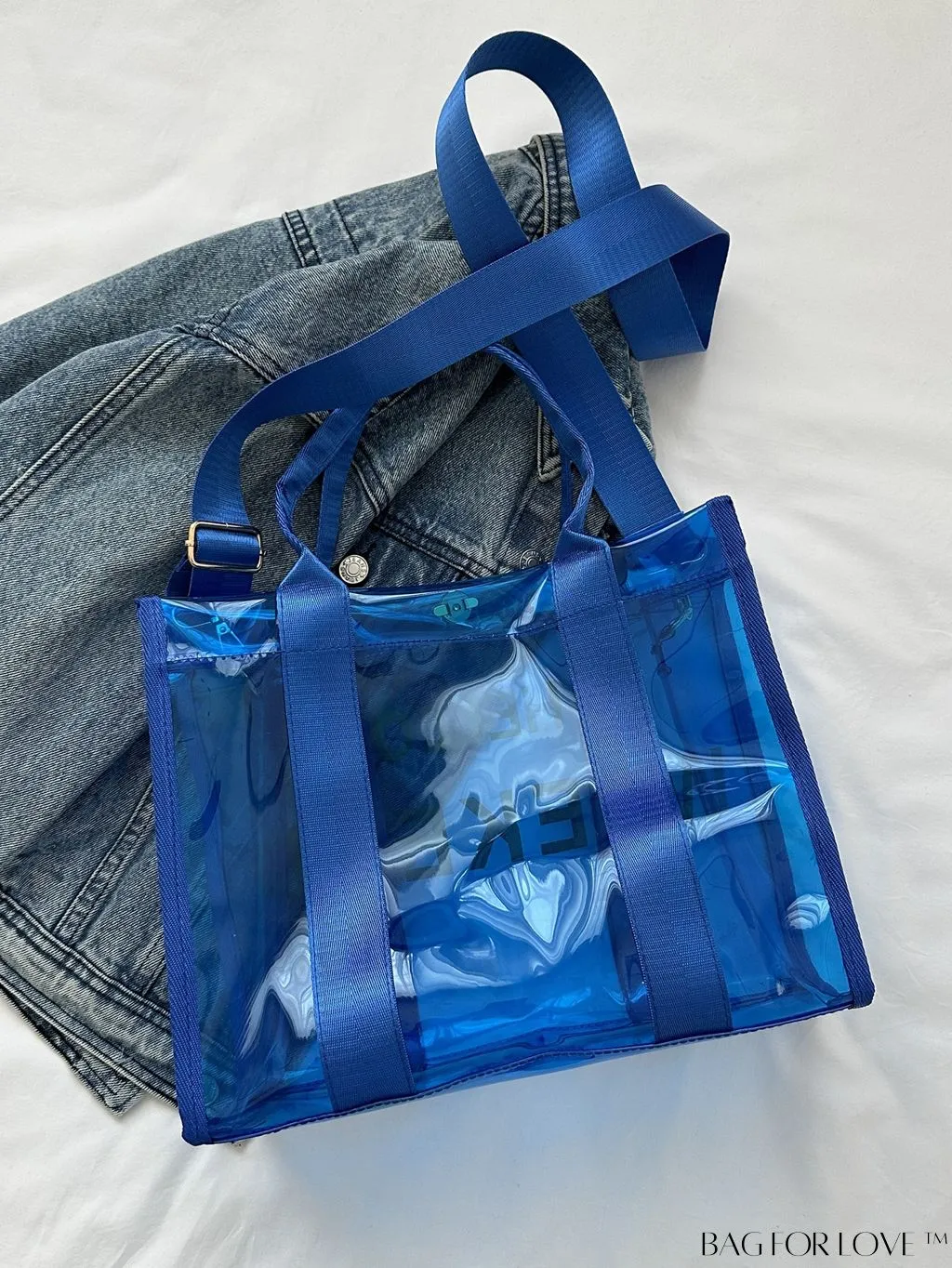 BagForLove - Stylish PVC Tote Bag for Women with Transparent Design and Letter Print