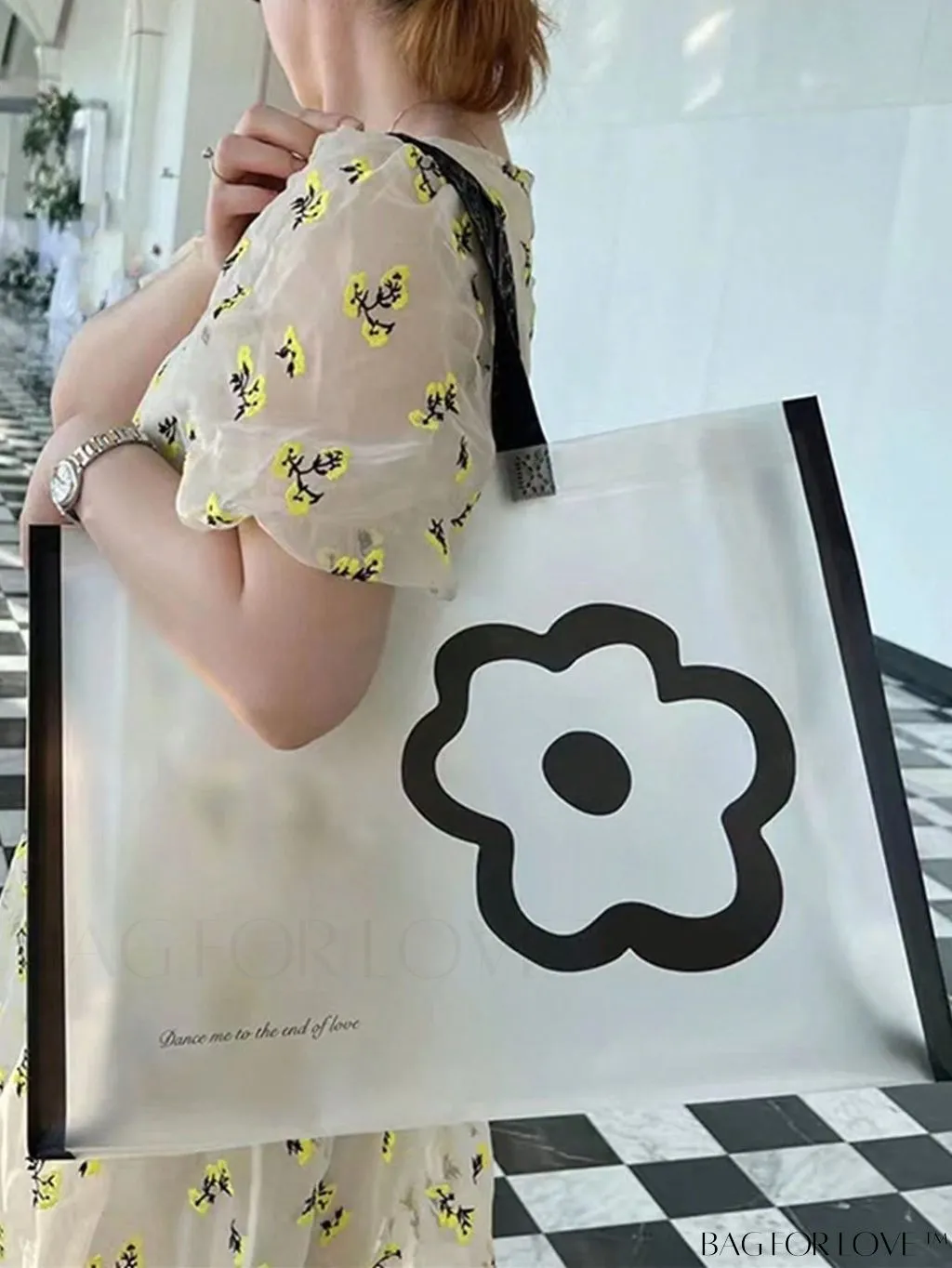 BagForLove - Summer PVC Shoulder Bag: Waterproof with Elegant Floral Pattern