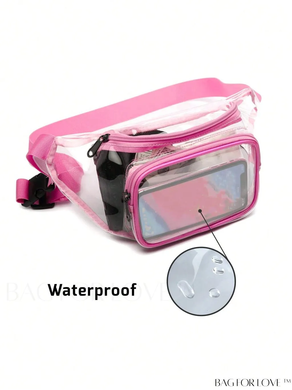 BagForLove - Transparent PVC Crossbody Bag - Stadium Approved, Perfect for Concerts and Events
