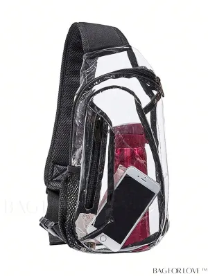BagForLove - Transparent PVC Crossbody Bag - Stadium Approved, Perfect for Concerts and Events