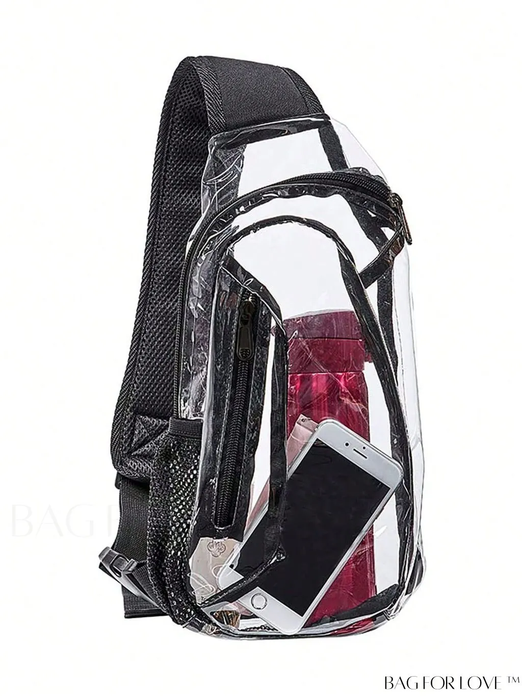 BagForLove - Transparent PVC Crossbody Bag - Stadium Approved, Perfect for Concerts and Events
