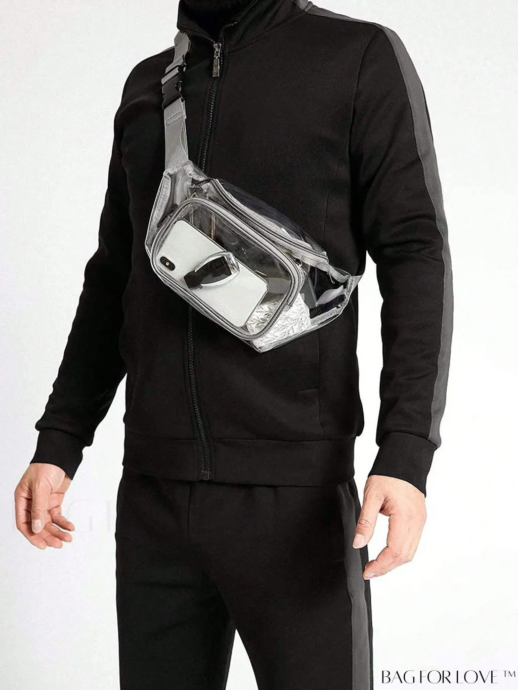 BagForLove - Transparent PVC Crossbody Bag - Stadium Approved, Perfect for Concerts and Events
