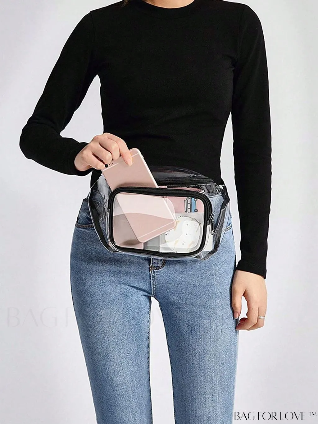 BagForLove - Transparent PVC Crossbody Bag - Stadium Approved, Perfect for Concerts and Events