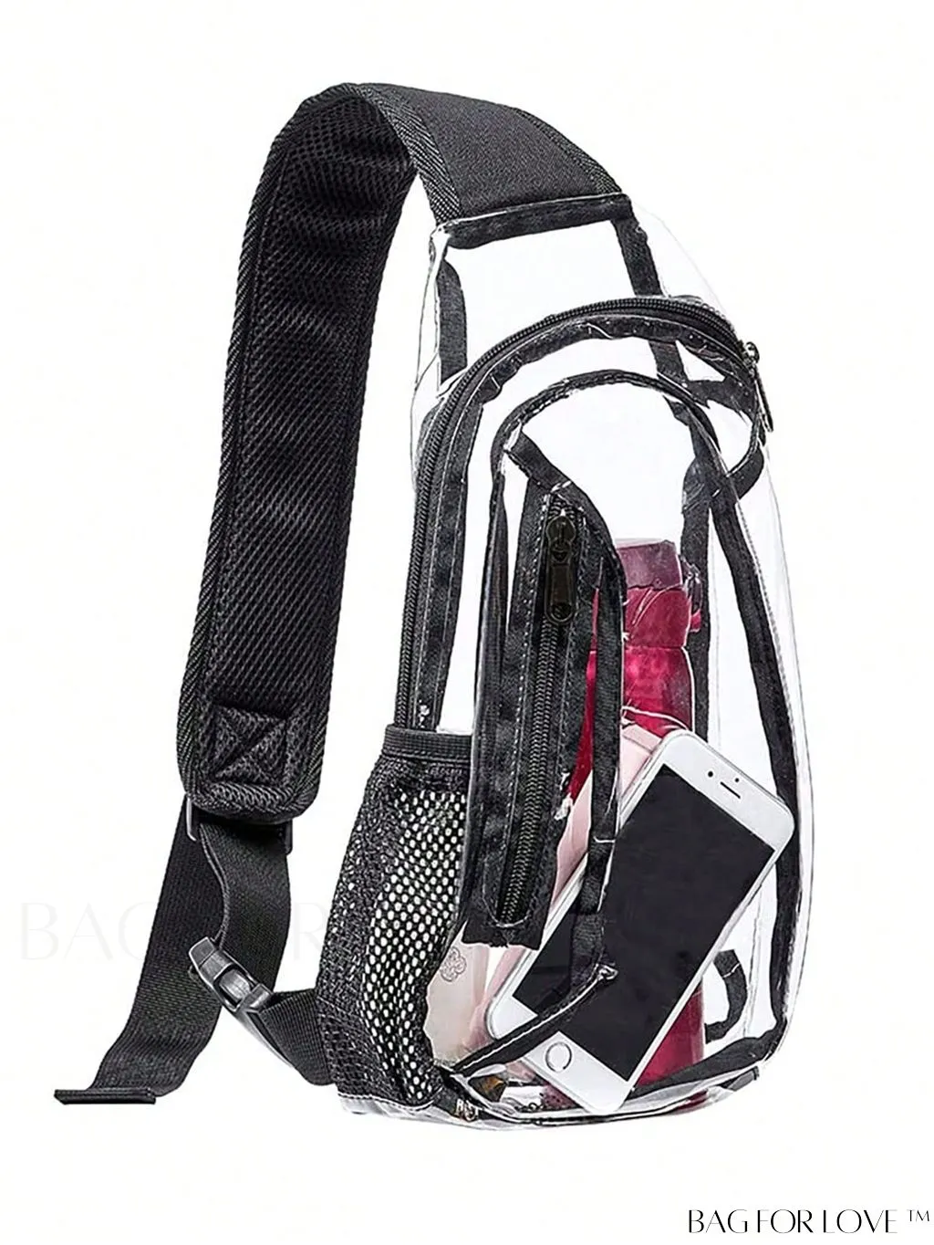 BagForLove - Transparent PVC Crossbody Bag - Stadium Approved, Perfect for Concerts and Events