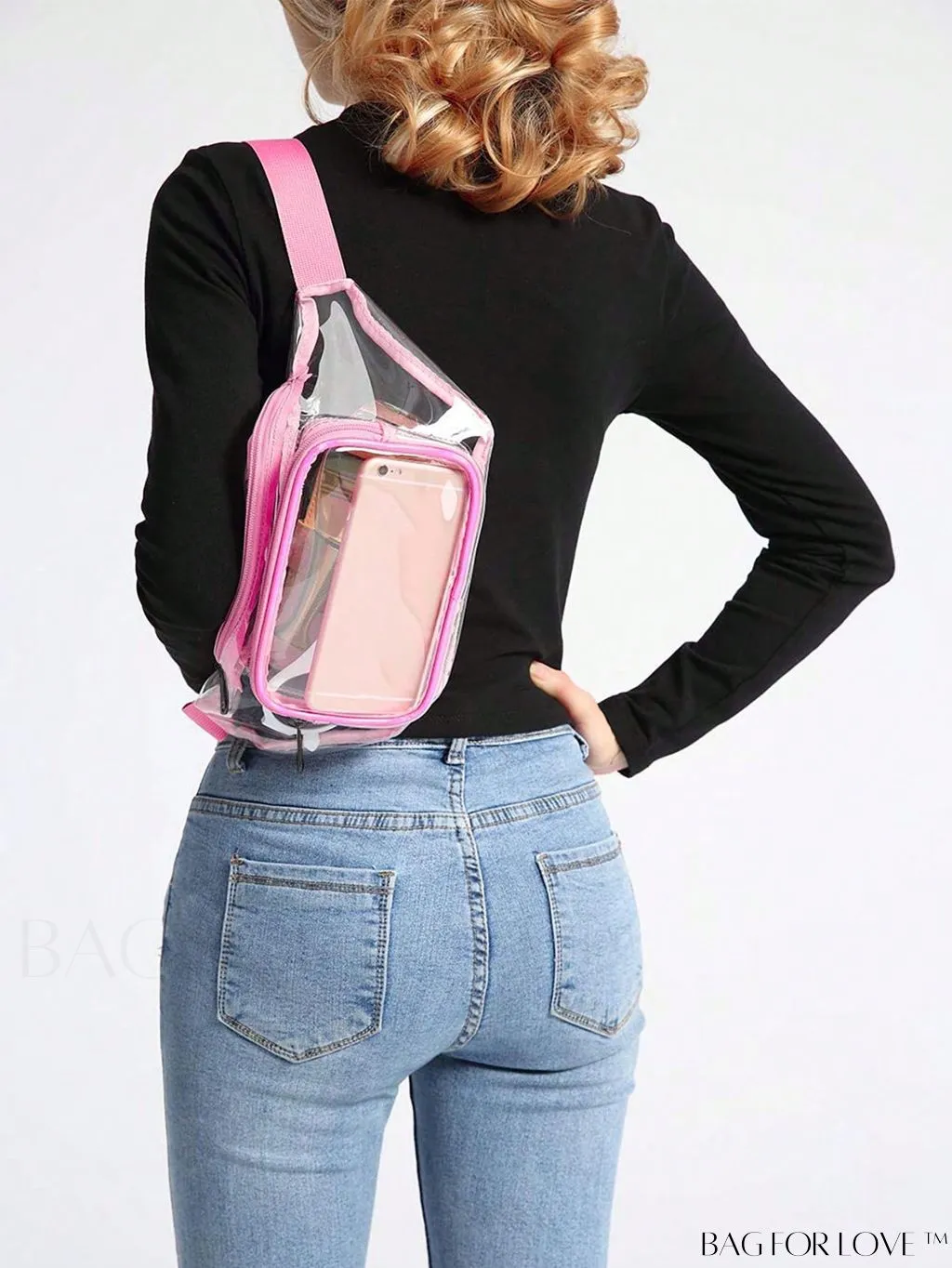 BagForLove - Transparent PVC Crossbody Bag - Stadium Approved, Perfect for Concerts and Events