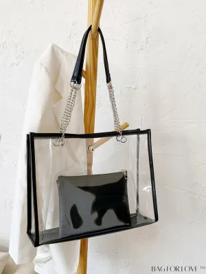 BagForLove - Transparent Tote Bag: Includes Inner Pouch