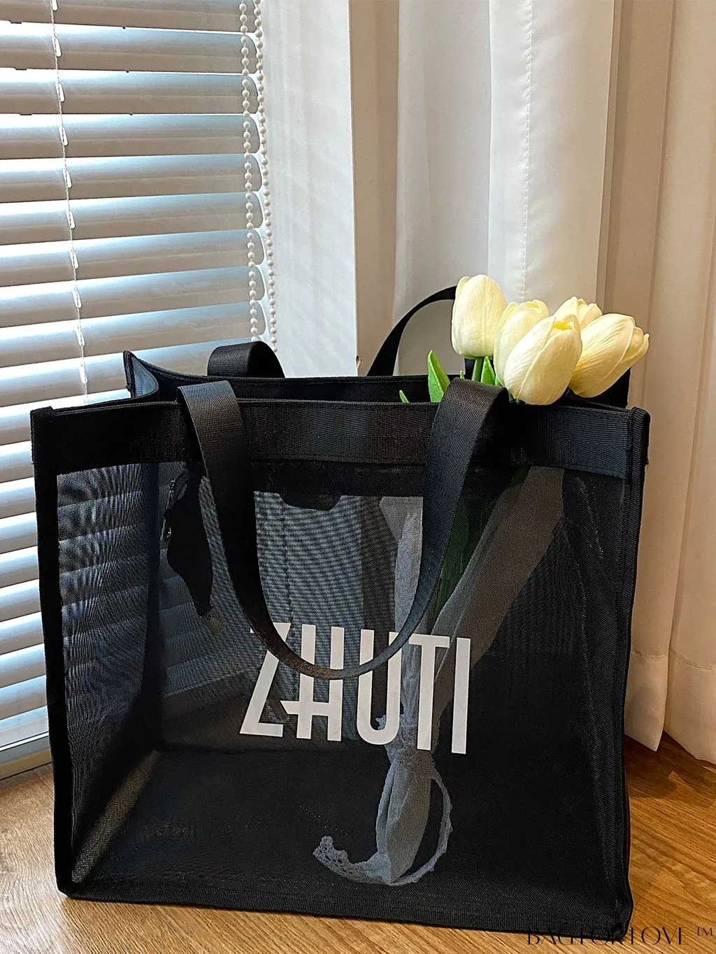 BagForLove - Travel-Ready Fashion Tote: Ladies Mesh-Designed Beach Bag for Effortless Style