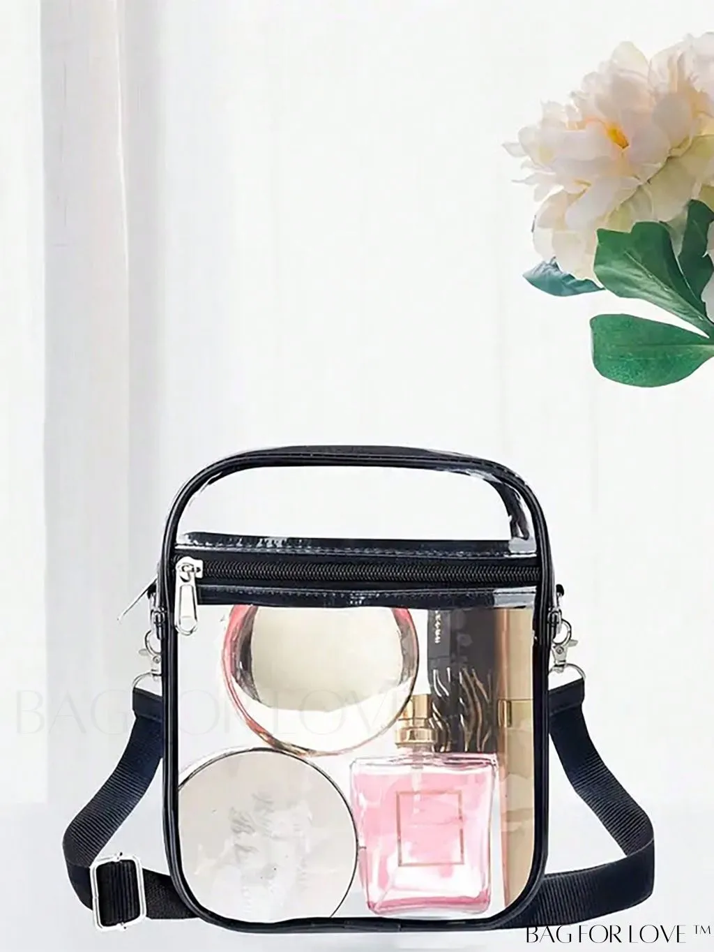 BagForLove - Unisex Clear Square Bag: Crossbody Shoulder Bag for Work & Business Travel