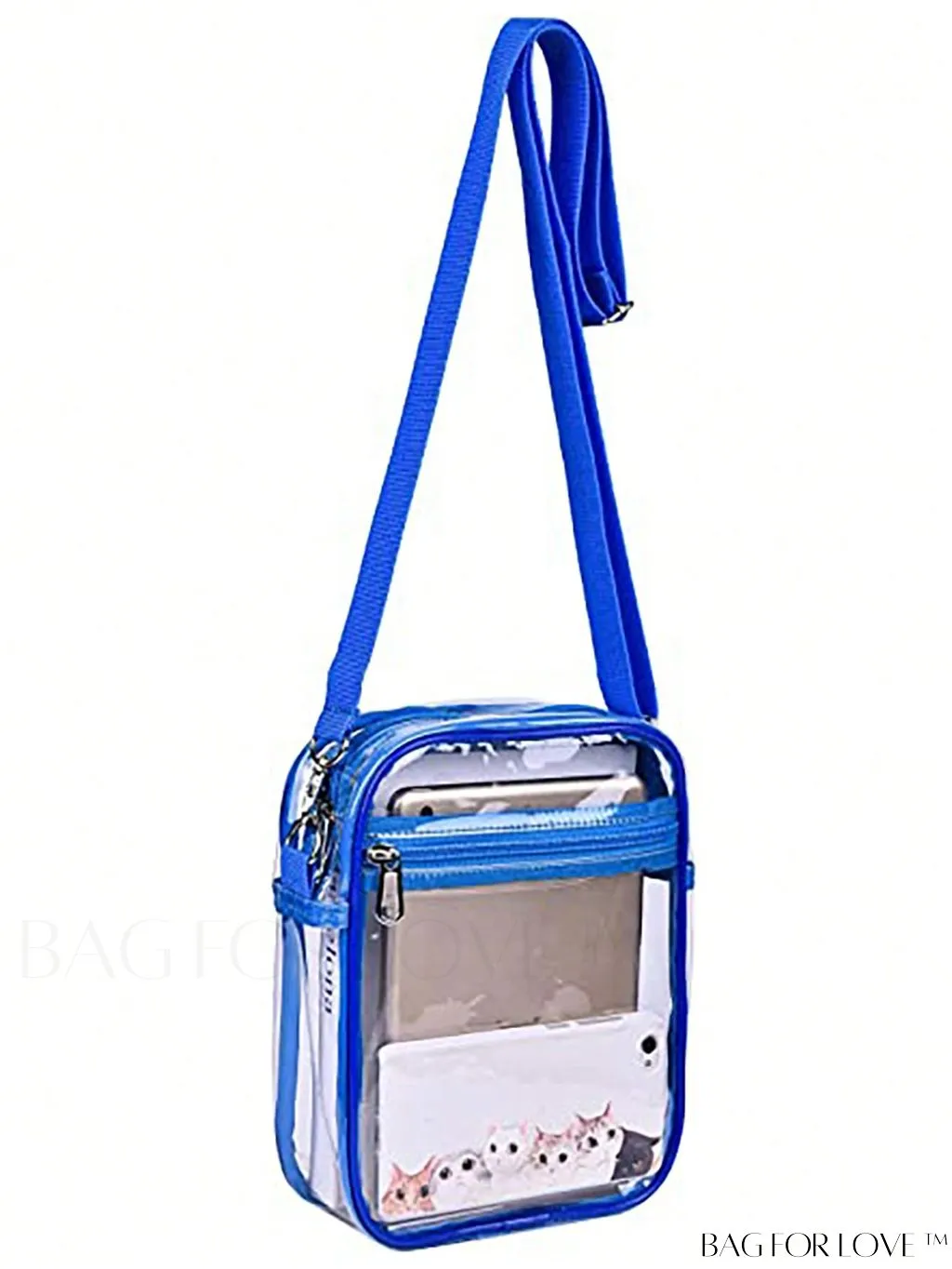 BagForLove - Unisex Clear Square Bag: Crossbody Shoulder Bag for Work & Business Travel