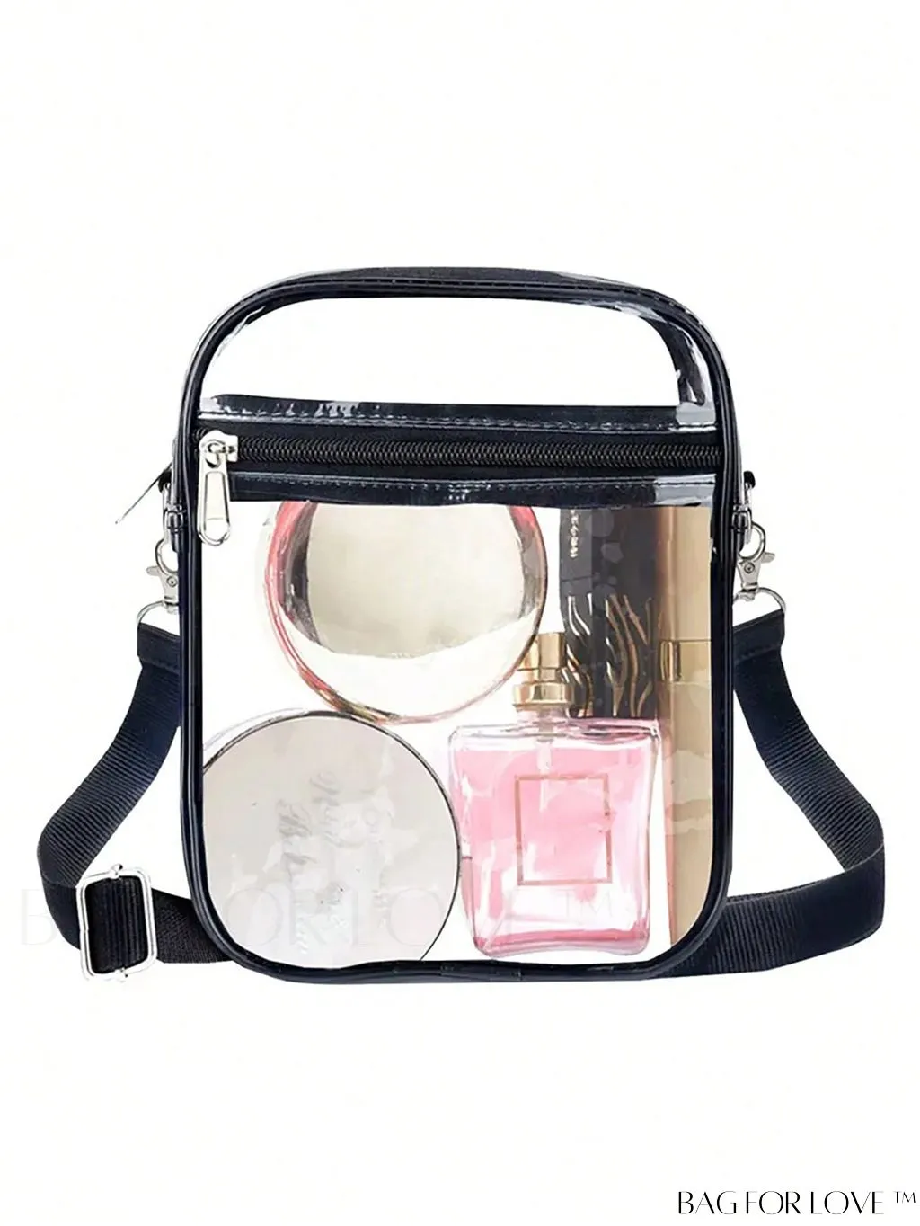 BagForLove - Unisex Clear Square Bag: Crossbody Shoulder Bag for Work & Business Travel
