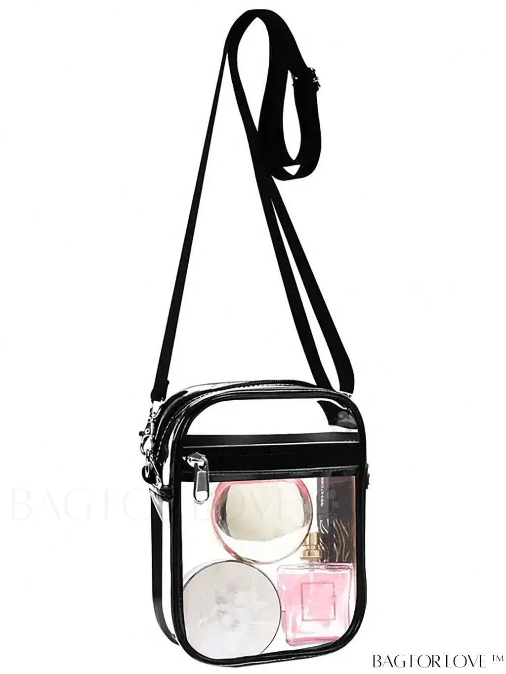 BagForLove - Unisex Clear Square Bag: Crossbody Shoulder Bag for Work & Business Travel