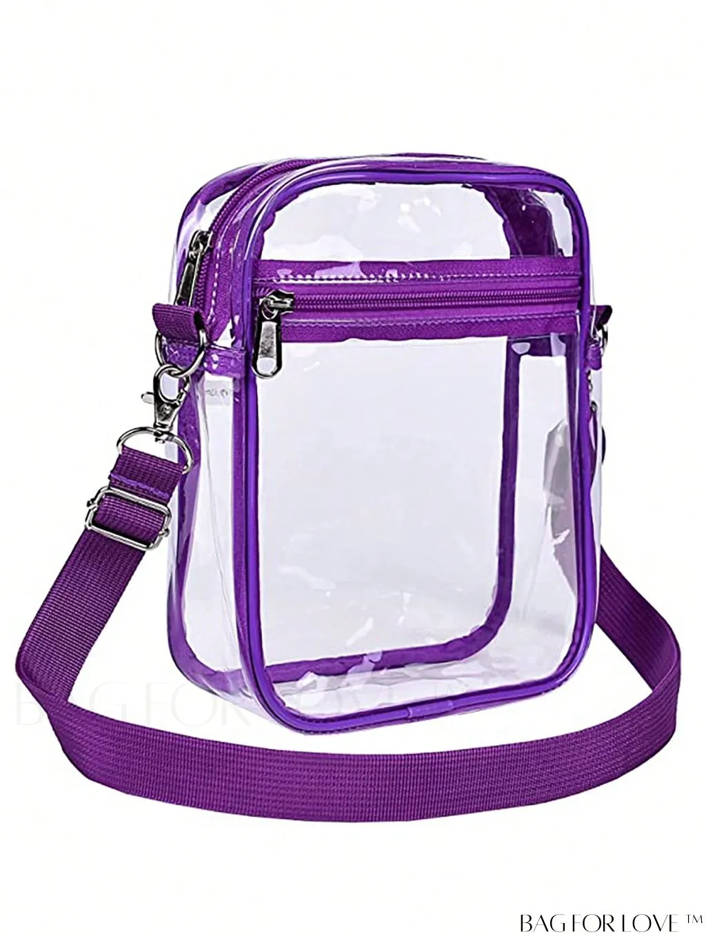 BagForLove - Unisex Clear Square Bag: Crossbody Shoulder Bag for Work & Business Travel