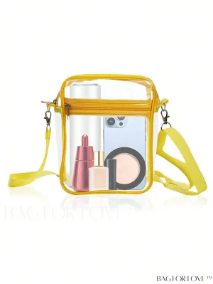 BagForLove - Unisex Clear Square Bag: Crossbody Shoulder Bag for Work & Business Travel