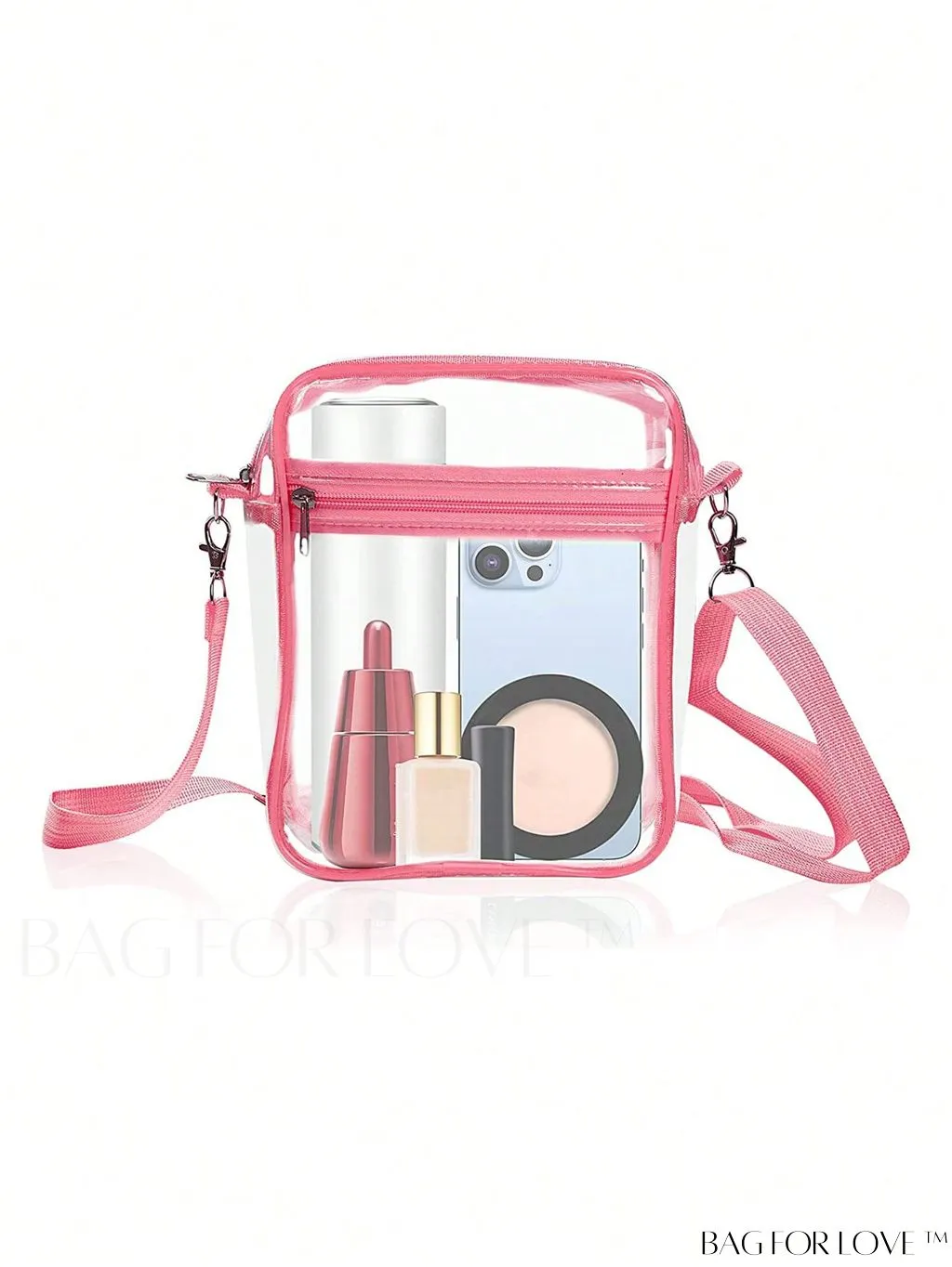 BagForLove - Unisex Clear Square Bag: Crossbody Shoulder Bag for Work & Business Travel