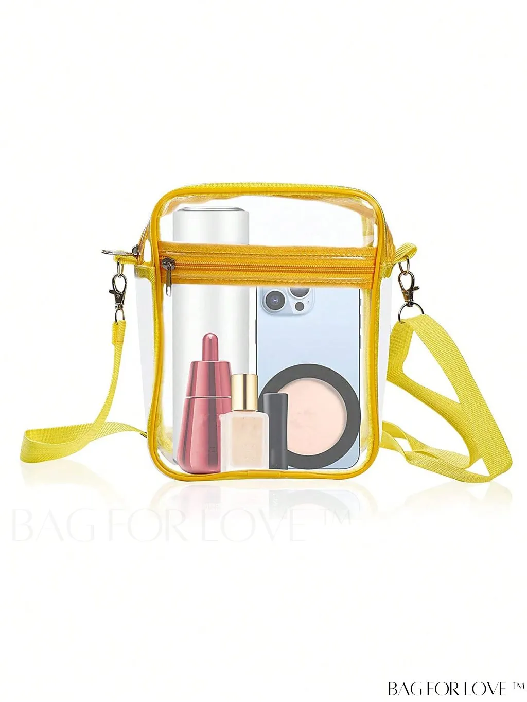 BagForLove - Unisex Clear Square Bag: Crossbody Shoulder Bag for Work & Business Travel