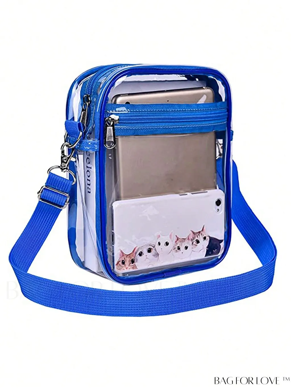 BagForLove - Unisex Clear Square Bag: Crossbody Shoulder Bag for Work & Business Travel