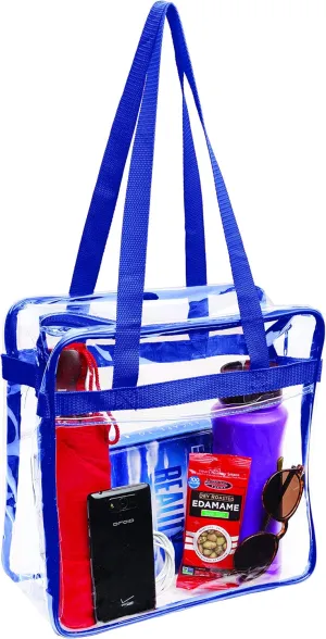 Bags for Less [Set of 2] Clear Bag Stadium Approved with Handles And Zipper - 12 inch x 12 inch x 6 inch