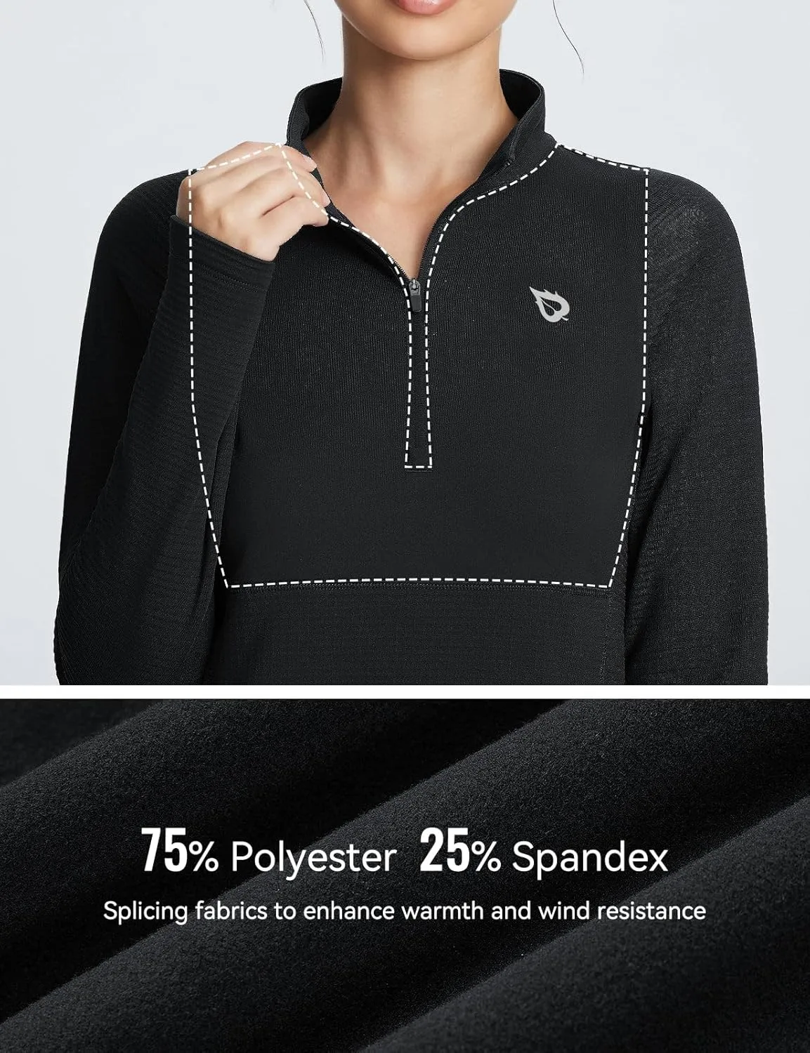 baleaf Women's Fleece Running Jackets Half Zip Pullover Thermal Shirts Athletic Cold Weather Gear Winter Zip Pockets
