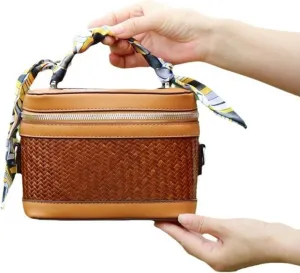 Bamboo Woven Bag Women Bags Multi Cosmetic Bags Handbags Beach Bags Beach Vacation Bag