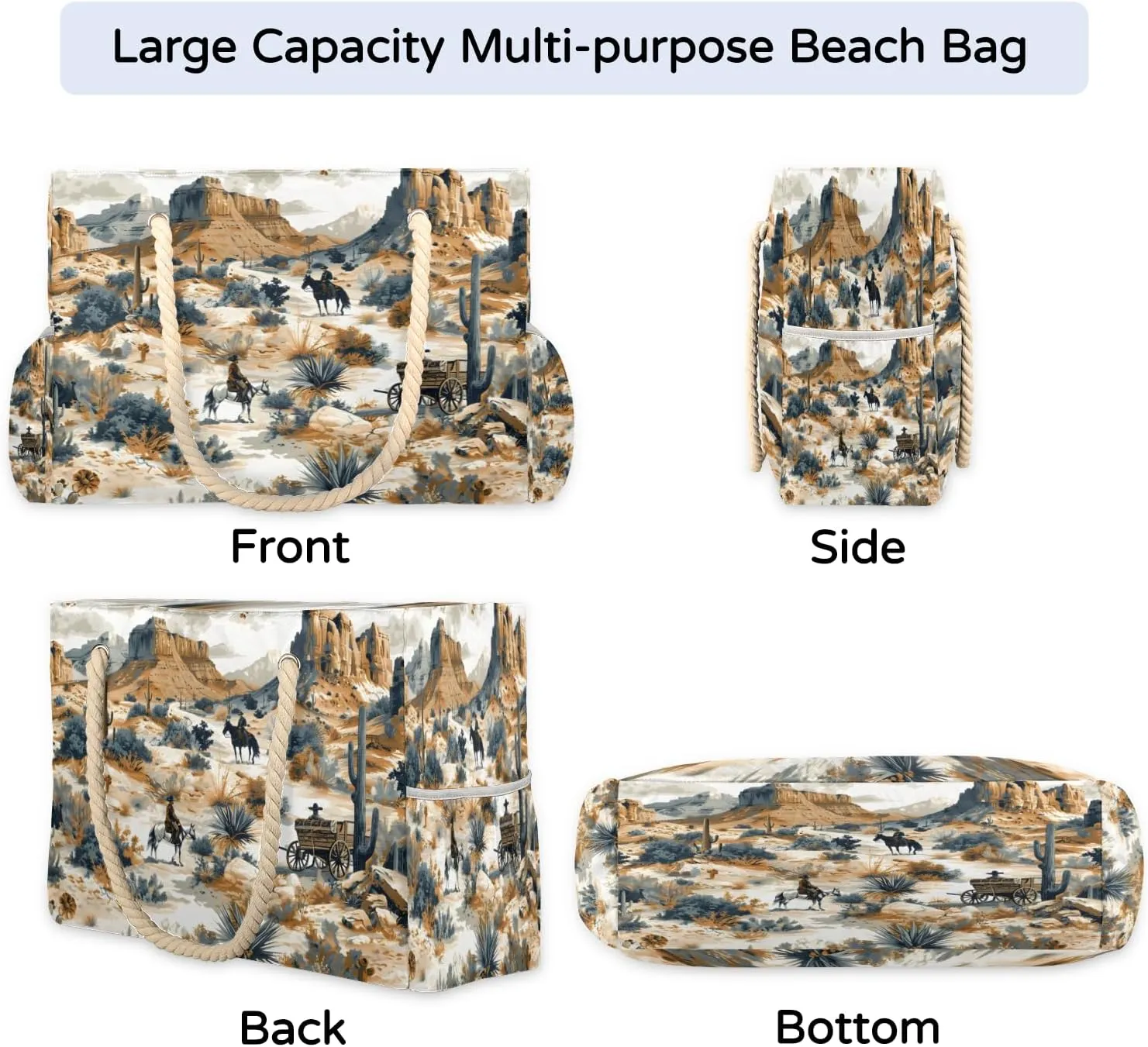 Beach Bags for Women, Large Waterproof Beach Tote Bag for Gym Grocery Travel