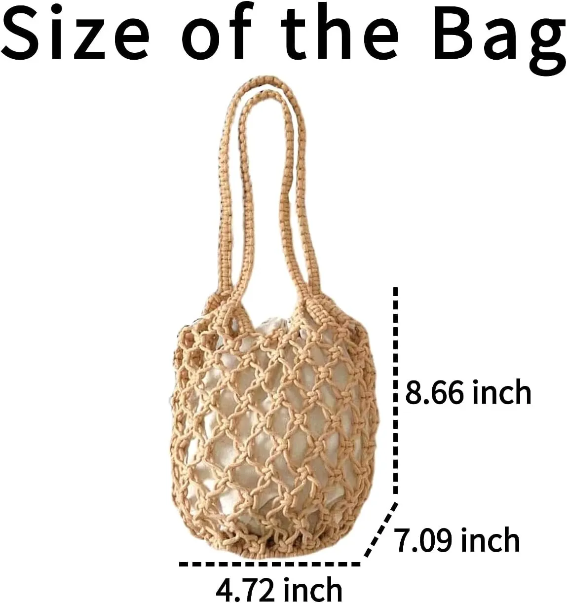 Beach Crochet Bag for Women, Aesthetic Hobo Mesh Woven Tote Simple Modern Trendy Bags for Summer Vacation Picnic Travel