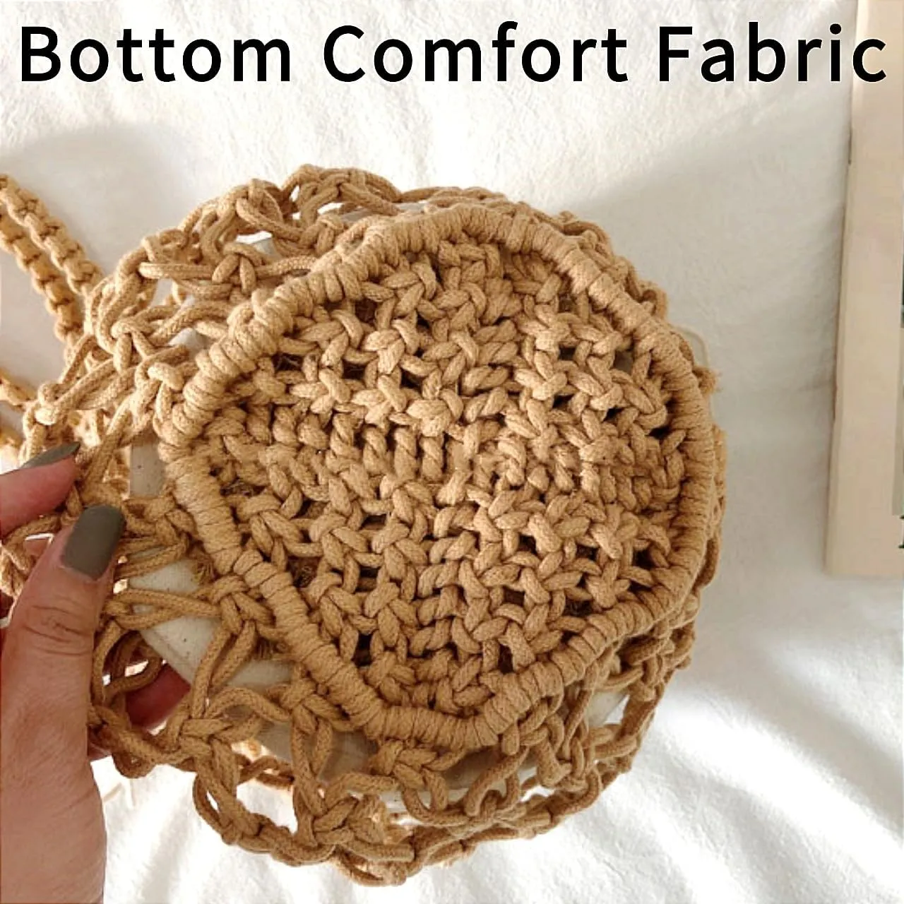 Beach Crochet Bag for Women, Aesthetic Hobo Mesh Woven Tote Simple Modern Trendy Bags for Summer Vacation Picnic Travel