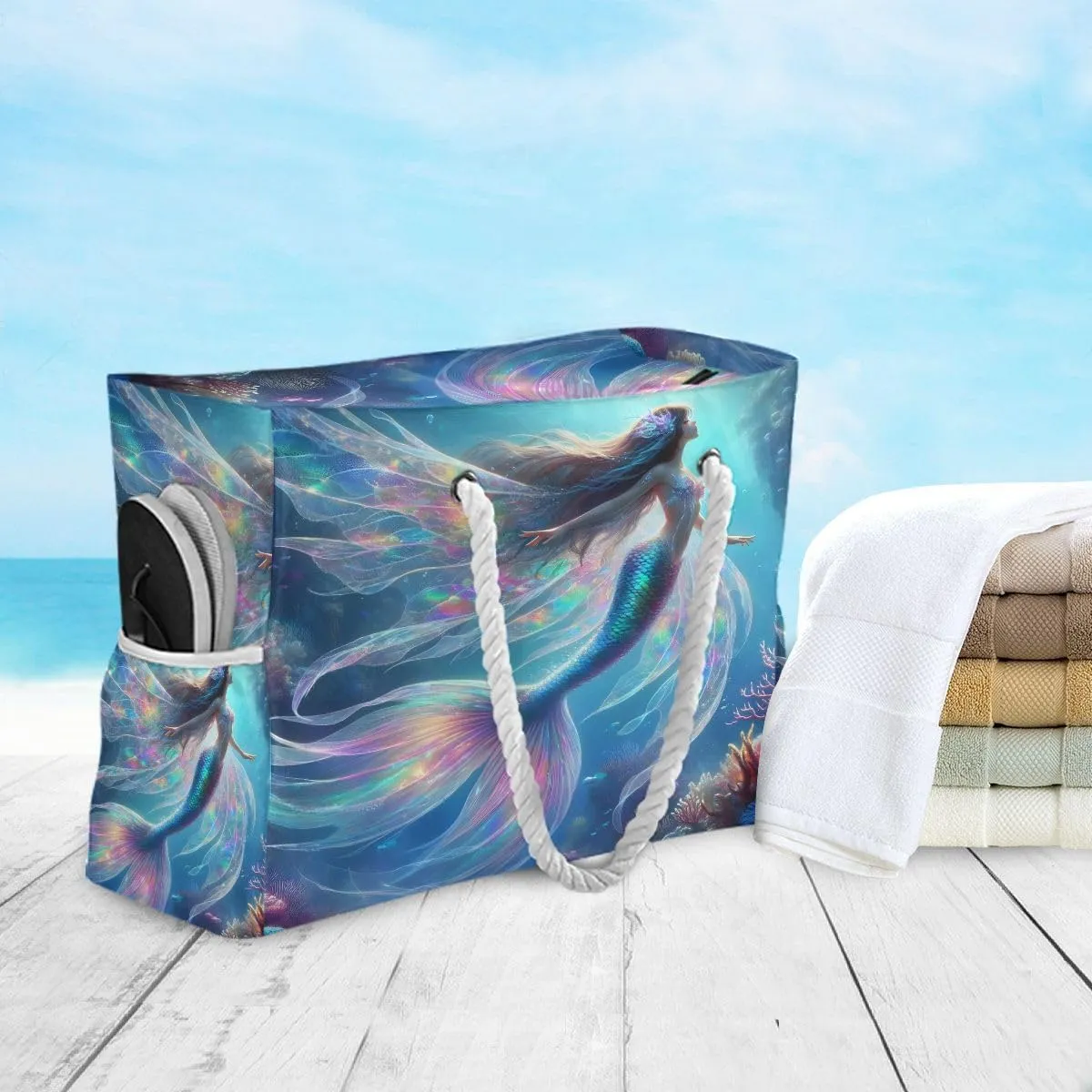 Beach Tote Bags for Women, Starfish Beach Large Beach Shoulder Bag Pool Bags Purse