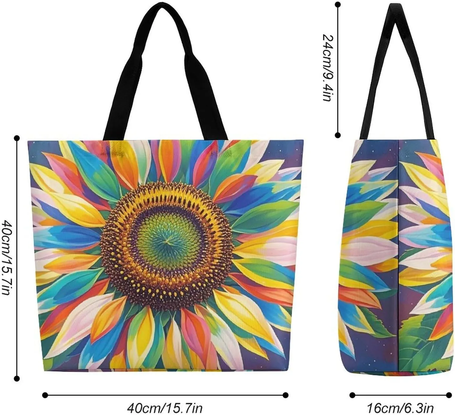 Beautiful Purple Butterfly Art Tote Bags, Reusable Grocery Bags, Large Shopping Bag, Shoulder Bag for Women
