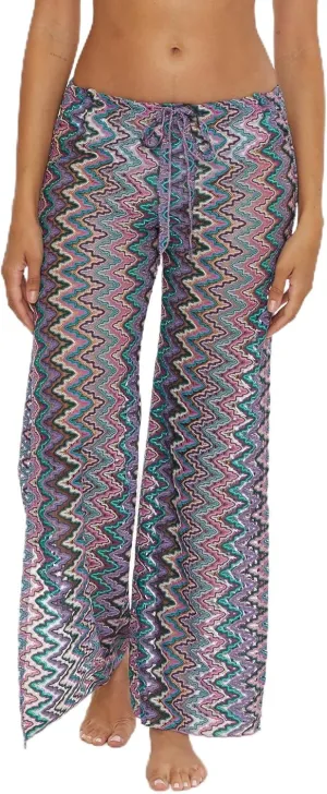 BECCA Sundown Crochet Knit Pants, Casual, Split Leg, Beach Cover Ups for Women