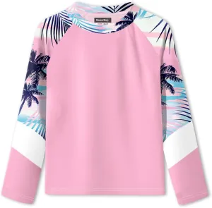 BesserBay Girl's UPF 50  Quick-Dry Tropical Long Sleeve Rash Guard Shirt 4-14 Years