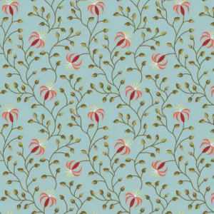 Beyond Time - Lily, Powder Blue - PER 1/4 YARD