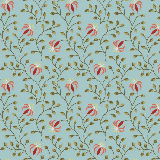 Beyond Time - Lily, Powder Blue - PER 1/4 YARD