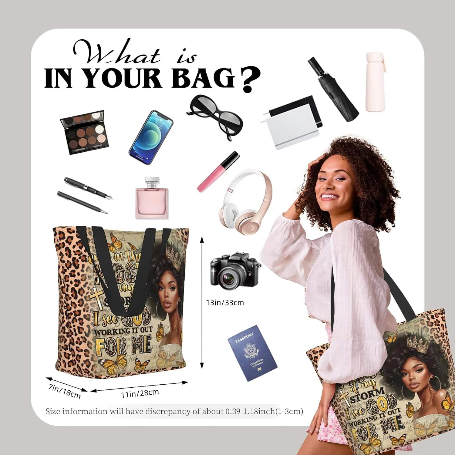 Bible Tote Bags for Women Christian Tote Bag Religious Church Bags for Women Organizer Christian Gift With Zipper